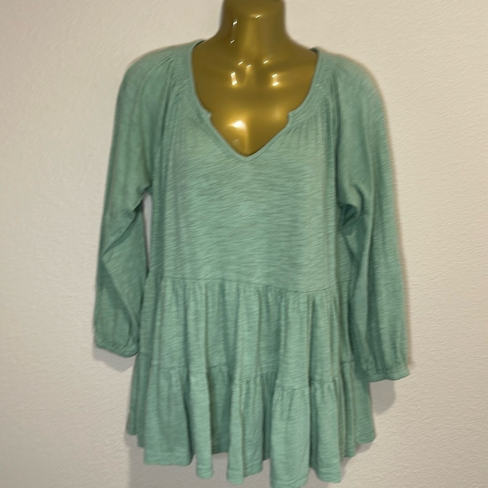 MAEVE by Anthropologie Tiered Knit Boho Blouse, Size S, EUC